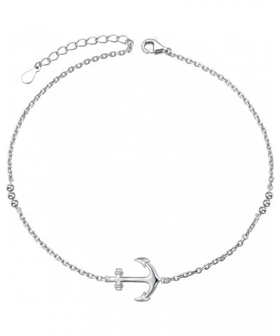 Anchor Anklet 925 Sterling Silver Simple Anchor Ankle Bracelet Jewelry Valentine's Day Gifts for Women Teen Girls $11.48 Anklets