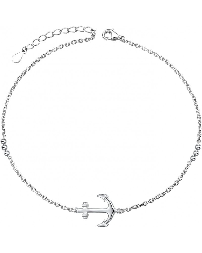 Anchor Anklet 925 Sterling Silver Simple Anchor Ankle Bracelet Jewelry Valentine's Day Gifts for Women Teen Girls $11.48 Anklets