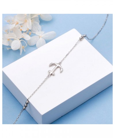 Anchor Anklet 925 Sterling Silver Simple Anchor Ankle Bracelet Jewelry Valentine's Day Gifts for Women Teen Girls $11.48 Anklets