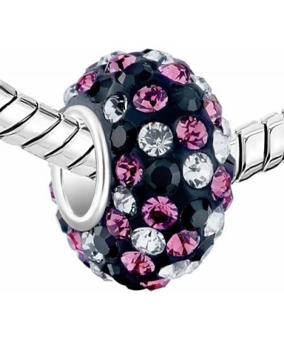 925 Sterling Silver Birthday Gifts Simulated Birthstone Charms Bead For Bracelet SS10 $7.27 Bracelets