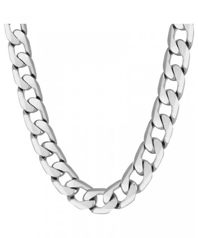 Beveled Cuban Link Curb Chain Necklaces 24k Real Gold Plated (3mm, 6mm & 9.5mm) 18 inches 9.5mm White Gold $39.82 Necklaces