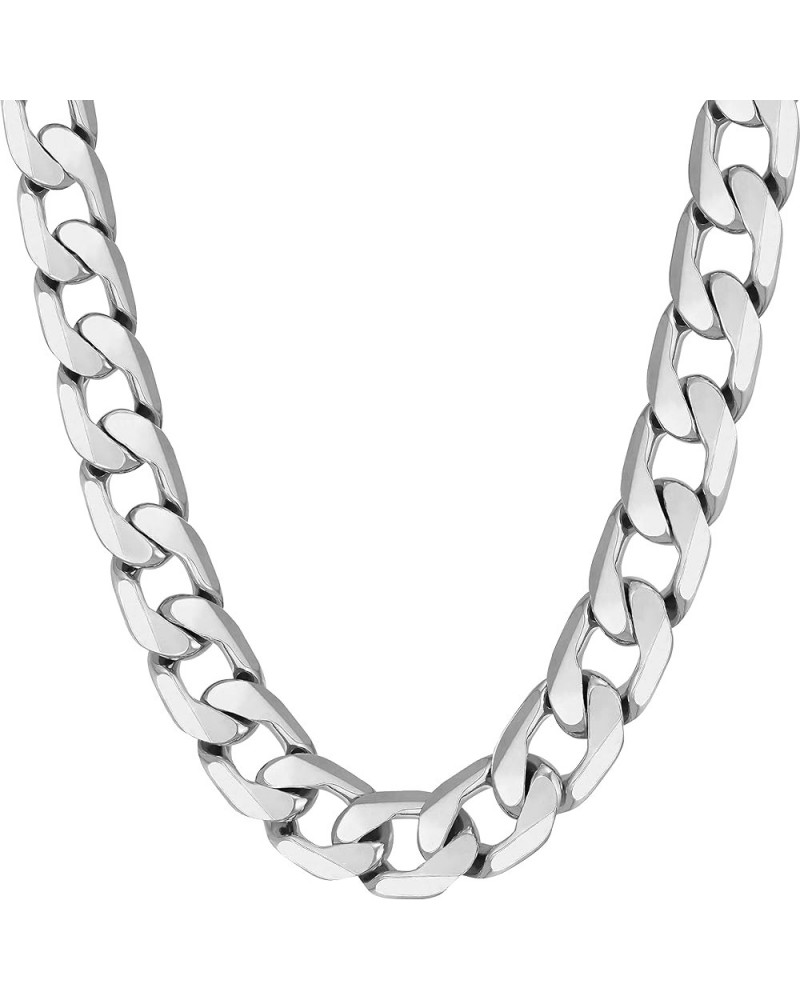 Beveled Cuban Link Curb Chain Necklaces 24k Real Gold Plated (3mm, 6mm & 9.5mm) 18 inches 9.5mm White Gold $39.82 Necklaces