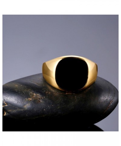 Polished Band Black Solid Men Ring Copper Silver Biker Signet Rings Engagement Rings Wedding Bands for Women 011 Gold $3.93 R...