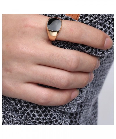 Polished Band Black Solid Men Ring Copper Silver Biker Signet Rings Engagement Rings Wedding Bands for Women 011 Gold $3.93 R...