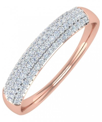 1/4 Carat Classic Pave SetDiamond Wedding Band Ring in 10K Gold Rose Gold $77.00 Bracelets