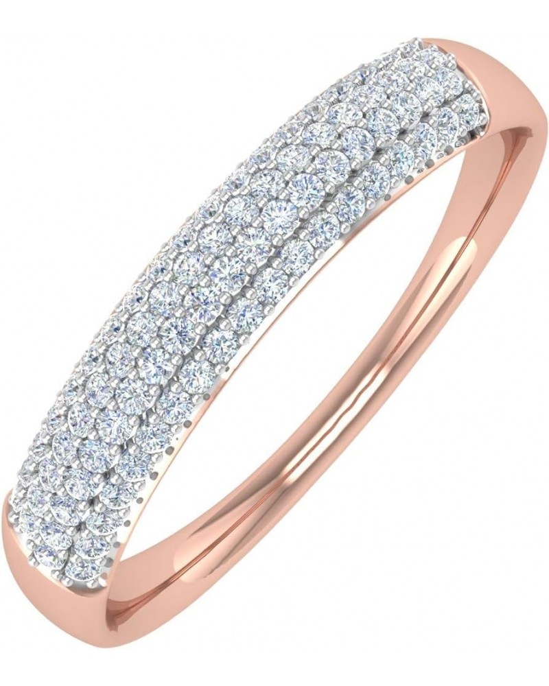 1/4 Carat Classic Pave SetDiamond Wedding Band Ring in 10K Gold Rose Gold $77.00 Bracelets