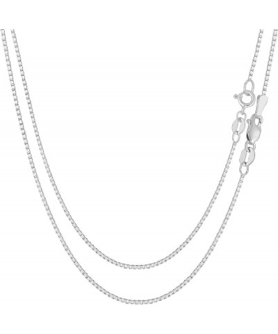 Solid 14K White Gold Box Chain Necklace, 16" 18" 20" 24" Inch, 0.4mm 0.5mm 0.6mm, 0.7mm, Delicate Dainty Gold Chain, For Wome...