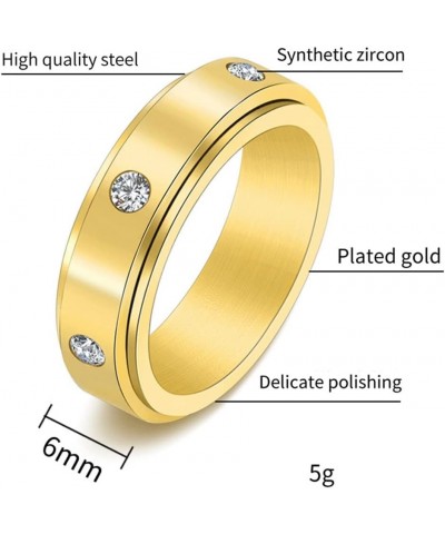 Women Men Stainless Steel Love Rings CZ Crystal Spinner Anxiety Fidget Rings Stress Relieving Wedding Band Wedding Band Gold ...