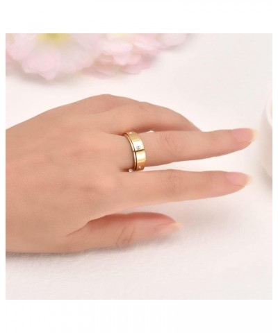 Women Men Stainless Steel Love Rings CZ Crystal Spinner Anxiety Fidget Rings Stress Relieving Wedding Band Wedding Band Gold ...