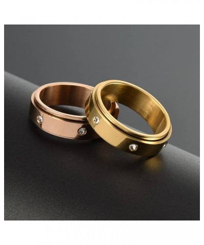 Women Men Stainless Steel Love Rings CZ Crystal Spinner Anxiety Fidget Rings Stress Relieving Wedding Band Wedding Band Gold ...