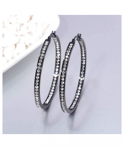 Mult-colors Crystal Stainless Steel Hoop Earring for Women Hypoallergenic Jewelry for Sensitive Ears Large Big Hoop Earrings ...