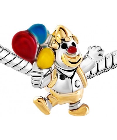 Silver Plated Happy Clown Charm Beads Charms for Bracelets $6.75 Bracelets