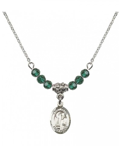 May Birth Month Bead Necklace with Catholic Patron Saint Petite Charm, 18 Inch Saint Elmo $32.51 Necklaces