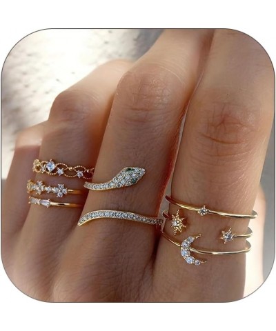 8 PCS Gold Rings for Women Gold Stacking Rings Set Dainty Stackable Boho Pearl Rings Midi Finger Rings Vintage Simple Trendy ...