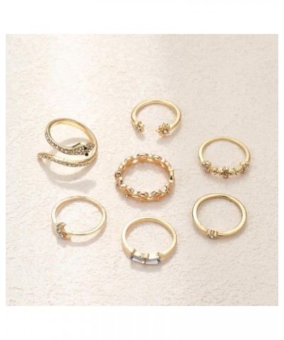 8 PCS Gold Rings for Women Gold Stacking Rings Set Dainty Stackable Boho Pearl Rings Midi Finger Rings Vintage Simple Trendy ...