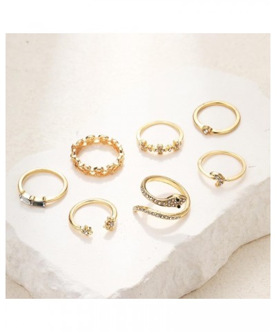 8 PCS Gold Rings for Women Gold Stacking Rings Set Dainty Stackable Boho Pearl Rings Midi Finger Rings Vintage Simple Trendy ...