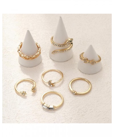 8 PCS Gold Rings for Women Gold Stacking Rings Set Dainty Stackable Boho Pearl Rings Midi Finger Rings Vintage Simple Trendy ...