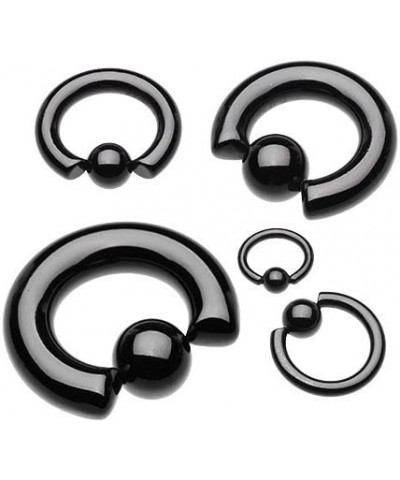 Basic Steel Captive Bead Ring 316L Surgical Steel (Sold Individually) 12g 14mm (6mm Ball) Black $8.95 Body Jewelry