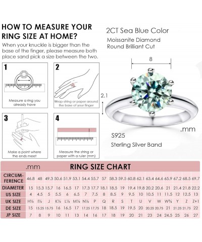 Moissanite Engagement Ring for Women, 2CT BLACK/PINK/YELLOW/RAINBOW/SEA BLUE/D-E/Crystal AB Moissanite Solitaire Promise Ring...