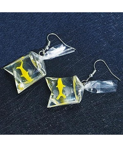 Women Funny Candy Cherry Goldfish Water Bag Shape Dangle Hook Earrings Female Charm Jewelry Small Tail Goldfish-Yellow $4.47 ...