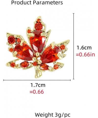 Red Rhinestone Maple Leaf Brooch Pin for Women Girls Unisex Gold Plated Fashion Crystal Flower Brooches Lapel Pins Lucky Dain...