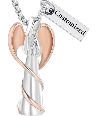 Guardian Angel Cremation Necklace For Ashes For Women Girls Keepsake Pendant Mini Stainless Steel Memorial Urn Jewery Customi...