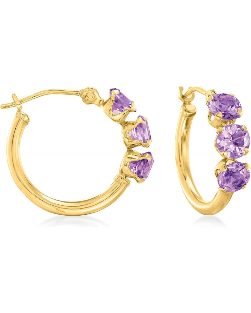 Gemstone Huggie Hoop Earrings in 14kt Yellow Gold $77.52 Earrings