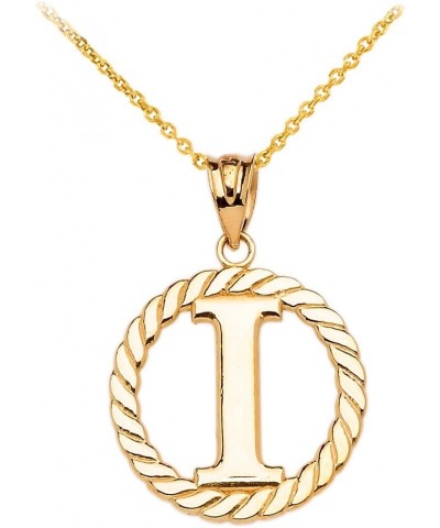 10k Yellow Gold Roped Circle "A-Z" Initial Pendant Necklace 18.0 Inches I $76.99 Necklaces