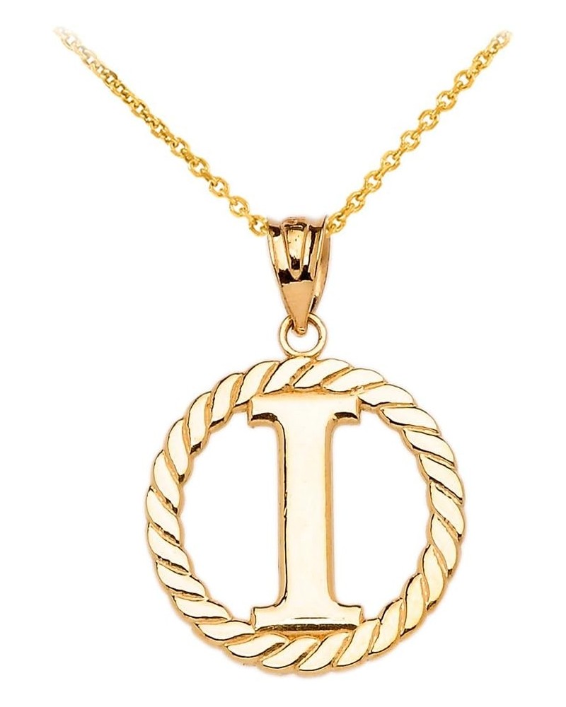 10k Yellow Gold Roped Circle "A-Z" Initial Pendant Necklace 18.0 Inches I $76.99 Necklaces