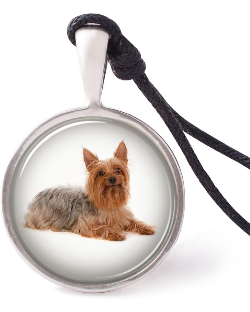 Terrier Dog Breeds Necklace Pendants Pewter Silver Adorable Golden Brown Silky Terrier $7.50 Necklaces