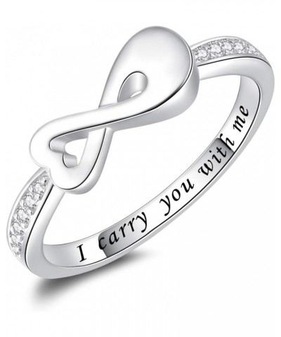 Infinity Cremation Ring for Ashes - 925 Sterling Silver Cremation Urn Jewelry I Carry You with me Memorial Keepsake Locket Ri...