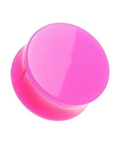 Neon Colored Acrylic Double Flared Ear Gauge Plug 10 GA (2.4mm), Pink $8.83 Body Jewelry