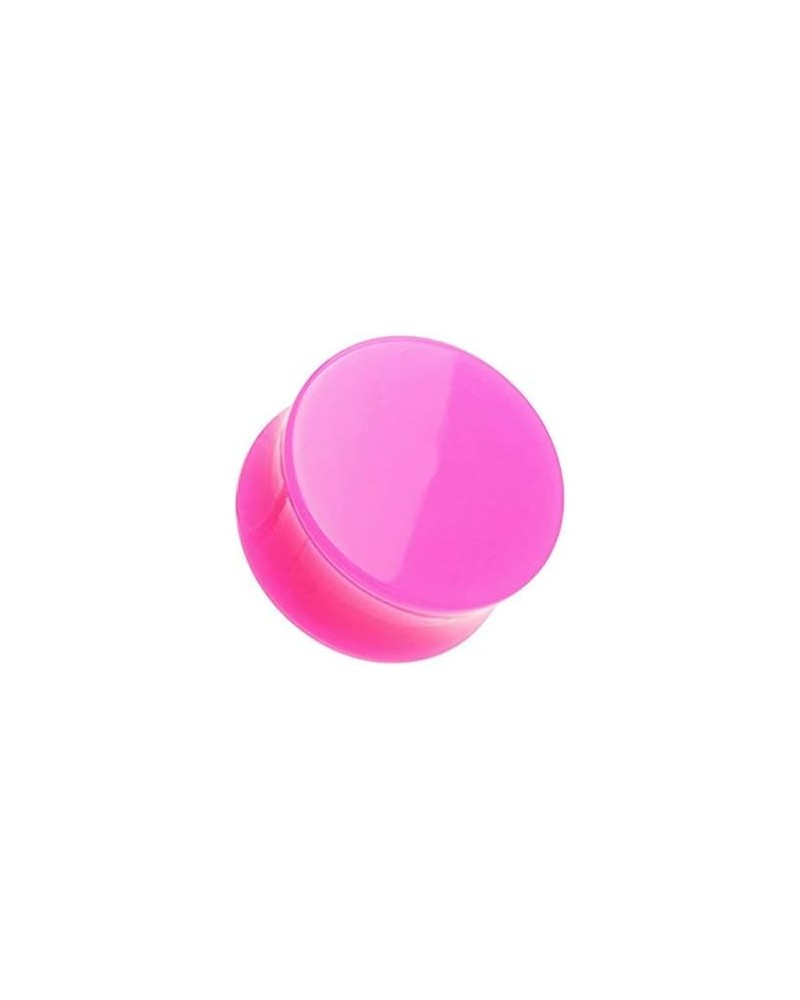 Neon Colored Acrylic Double Flared Ear Gauge Plug 10 GA (2.4mm), Pink $8.83 Body Jewelry