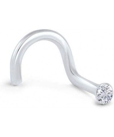 925 Sterling Silver Nose Screw Ring Tiny Micro 1mm CZ 22G Aurora-Left Nostril Screw $9.00 Body Jewelry