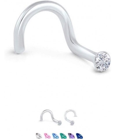 925 Sterling Silver Nose Screw Ring Tiny Micro 1mm CZ 22G Aurora-Left Nostril Screw $9.00 Body Jewelry