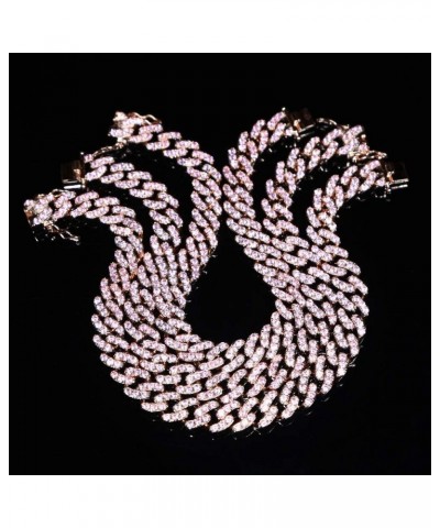 8MM White Pink Cz Miami Cuban Link Chain Anklet For Women 9" 10" Ice Out Girl Summer Jewelry rose pink cz 9 Inches $12.99 Ank...