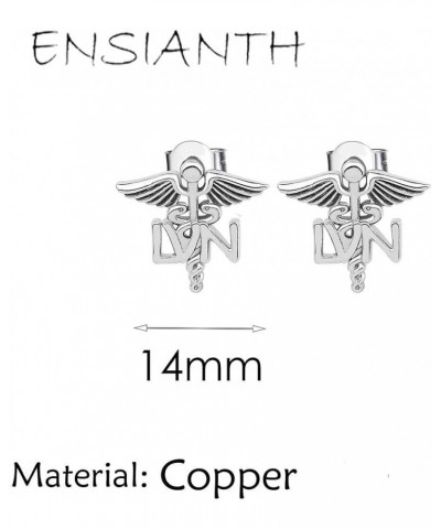 Medical Symbol Studs RN/LPN/LVN/BSN/MA/PA/NP Earrings Medicine Caduceus Angel Nursing Gift for Doctor Nurse LVN Earrings $6.7...