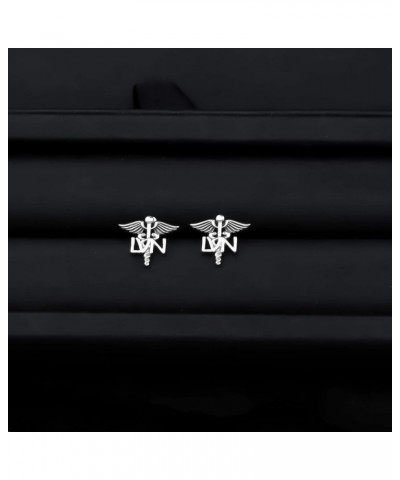 Medical Symbol Studs RN/LPN/LVN/BSN/MA/PA/NP Earrings Medicine Caduceus Angel Nursing Gift for Doctor Nurse LVN Earrings $6.7...