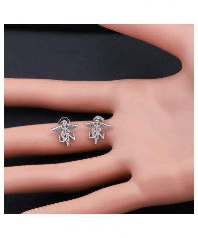 Medical Symbol Studs RN/LPN/LVN/BSN/MA/PA/NP Earrings Medicine Caduceus Angel Nursing Gift for Doctor Nurse LVN Earrings $6.7...