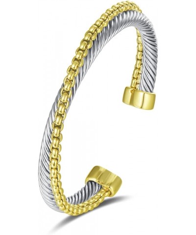 Jewelry Make a Statement with Our Two Tone Twisted Cable Wire Ball Weave Cuff Bangle Makes a Thoughtful and Stylish Gift Box ...