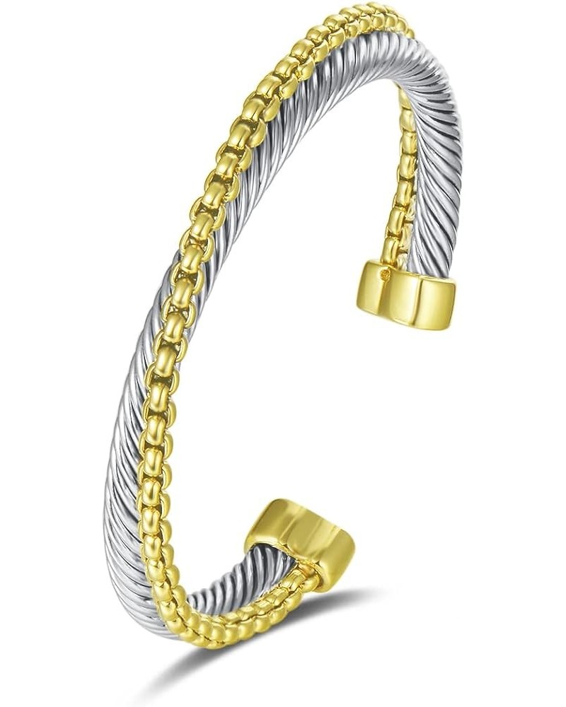 Jewelry Make a Statement with Our Two Tone Twisted Cable Wire Ball Weave Cuff Bangle Makes a Thoughtful and Stylish Gift Box ...