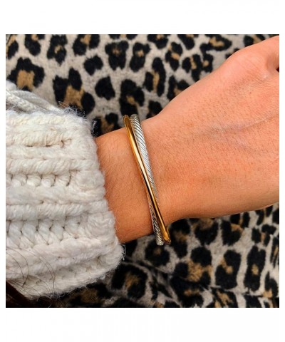 Jewelry Make a Statement with Our Two Tone Twisted Cable Wire Ball Weave Cuff Bangle Makes a Thoughtful and Stylish Gift Box ...