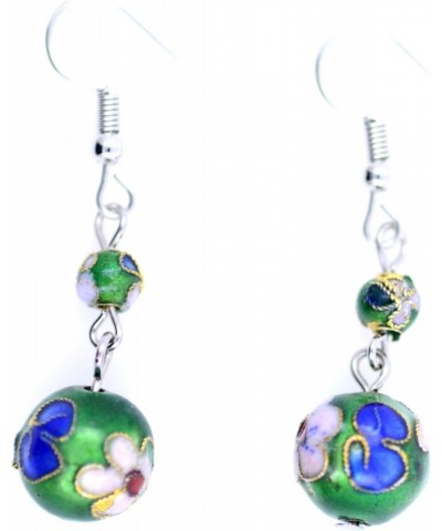 Green cloisonne enamel ball chandelier earrings $6.89 Earrings