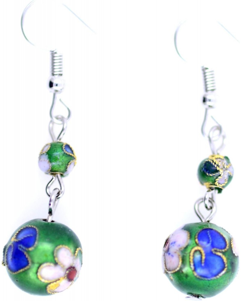 Green cloisonne enamel ball chandelier earrings $6.89 Earrings