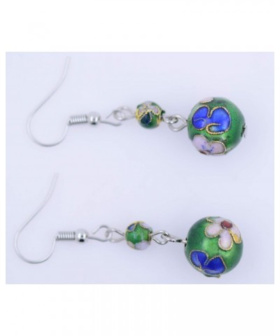 Green cloisonne enamel ball chandelier earrings $6.89 Earrings