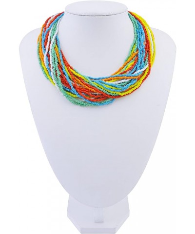 Multiple Strand Handmade Beaded 16" Statement Collar Necklace for Women (NK-10402) mixing color $12.79 Necklaces