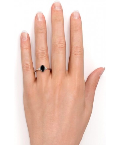 Black Onyx Ring for Women 925 Sterling Sliver Natural Black Agate Rings Statement Rings for Girlfriend Jewelry Gift for Wife ...