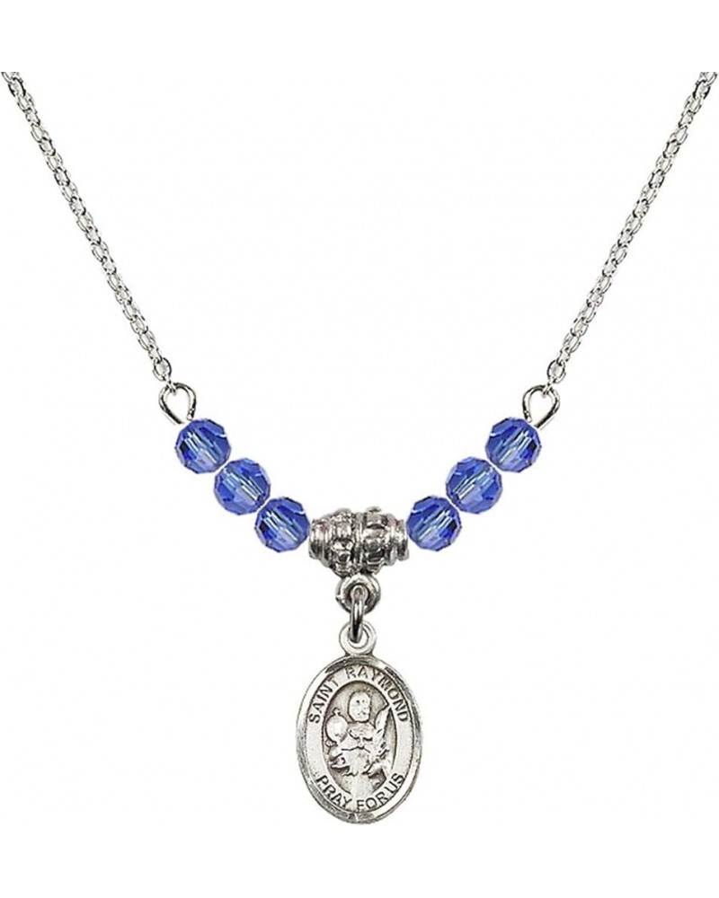 September Birth Month Bead Necklace with Catholic Patron Saint Petite Charm, 18 Inch Saint Raymond Nonnatus $27.25 Necklaces