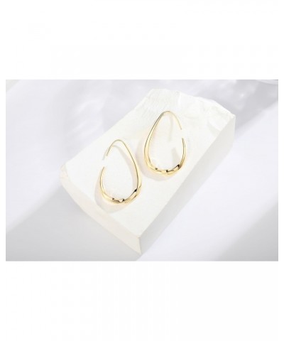 Gold Hoop Eearrings for Women,Hypoallergenic Gold/White Gold Plated Oval Hoops Dangle Earrings $9.17 Earrings