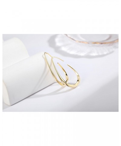 Gold Hoop Eearrings for Women,Hypoallergenic Gold/White Gold Plated Oval Hoops Dangle Earrings $9.17 Earrings